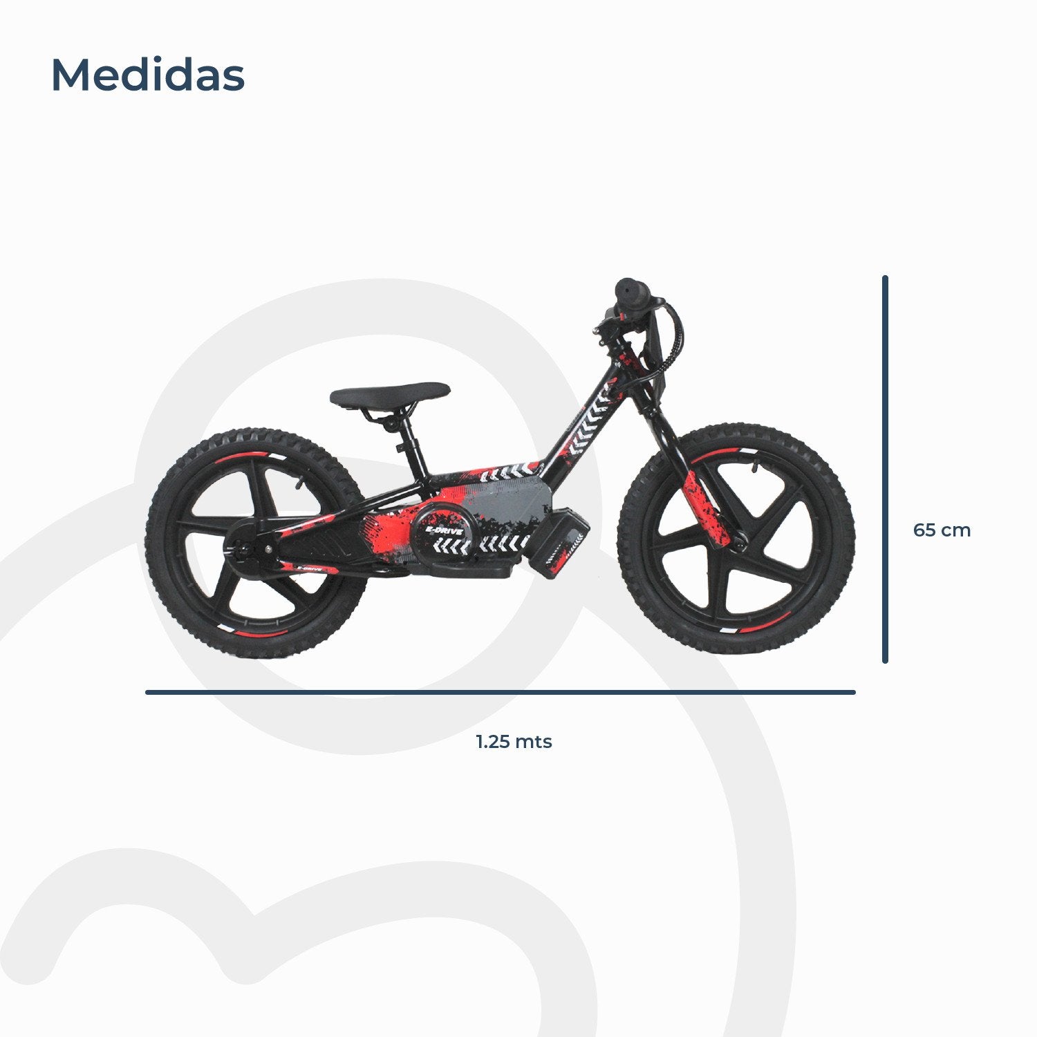 Bicicleta Moto Eléctrica E-bike Beride Aro 16 Roja