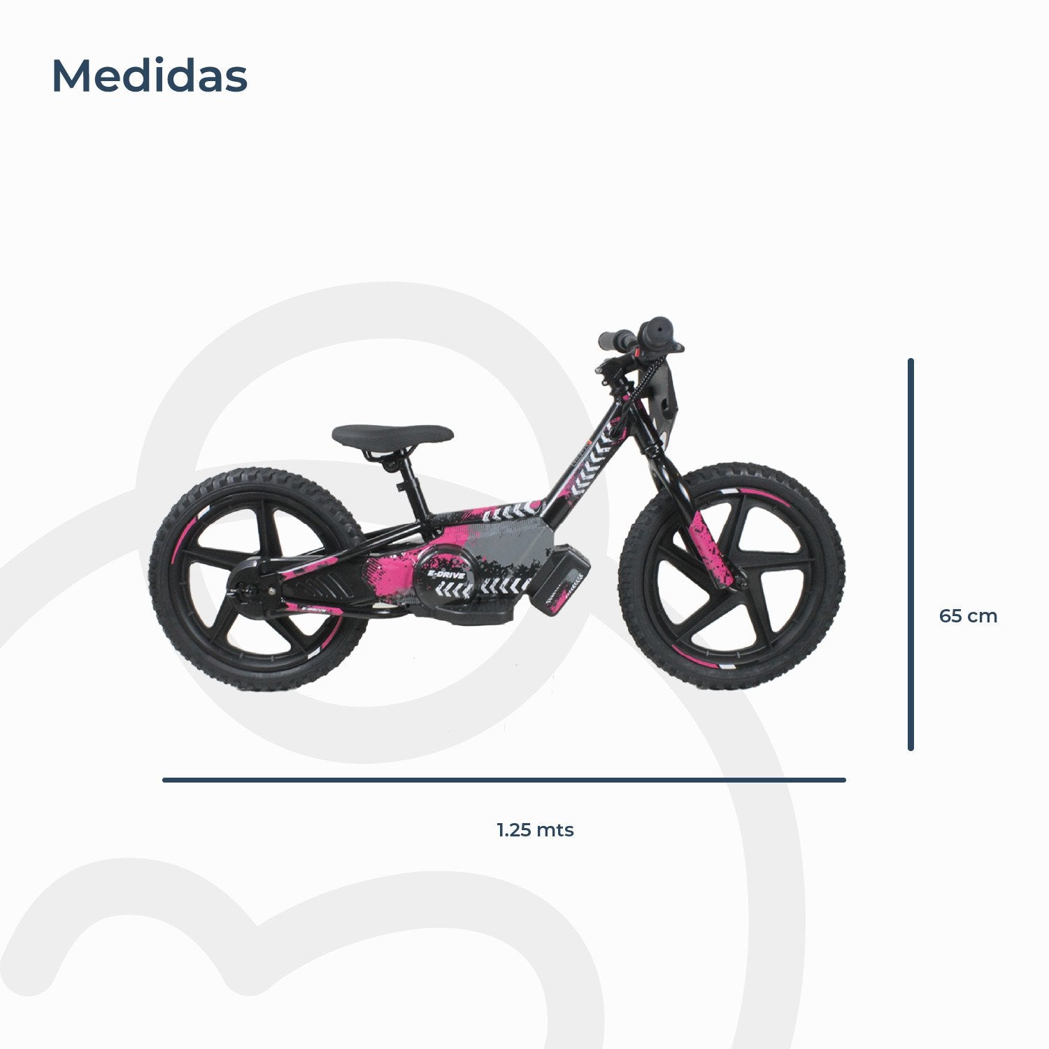 Bicicleta Moto Eléctrica E-bike Beride Aro 16 Rosada