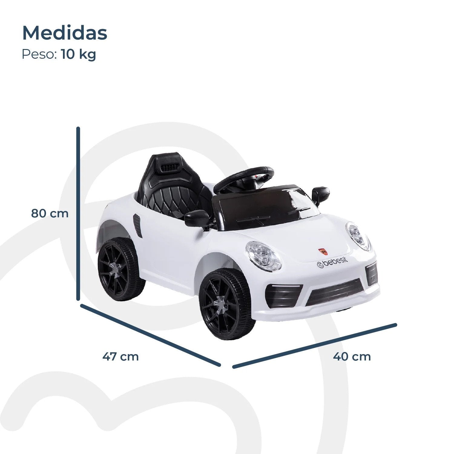 Auto Deportivo Eléctrico Race Blanco Bebesit