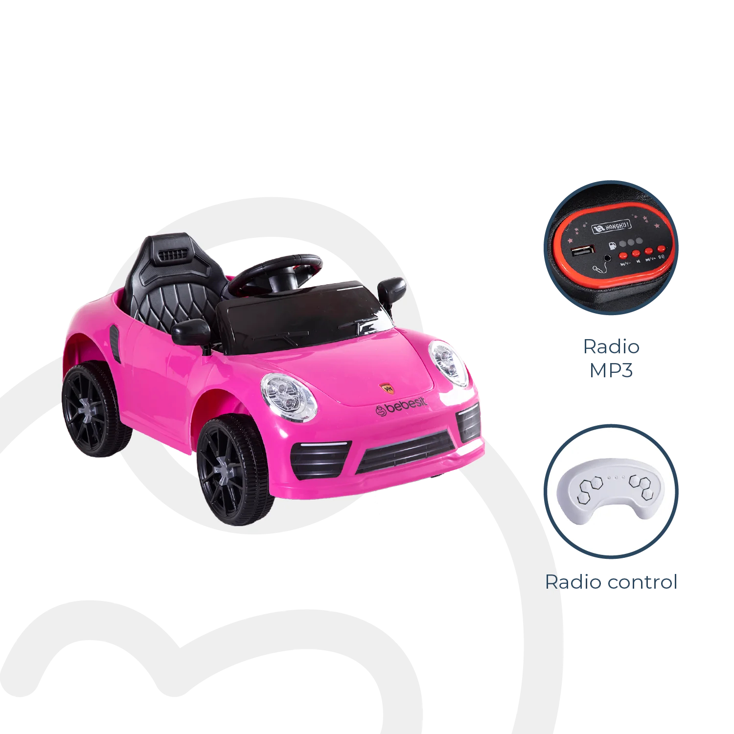 Auto Deportivo Eléctrico Race Rosa Bebesit