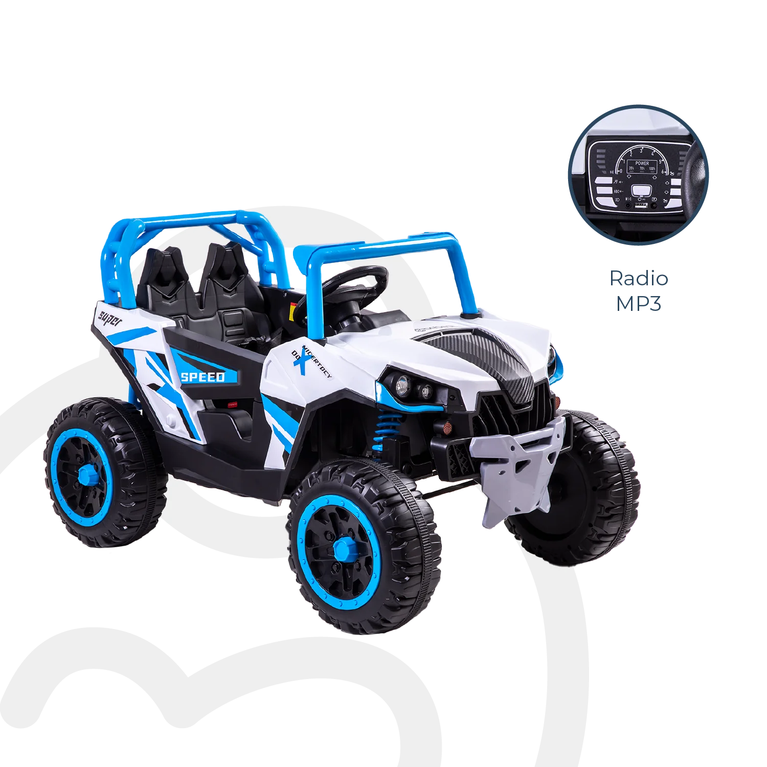 Camioneta Eléctrica Todo Terreno Con Control Remoto Explorer Azul Bebesit