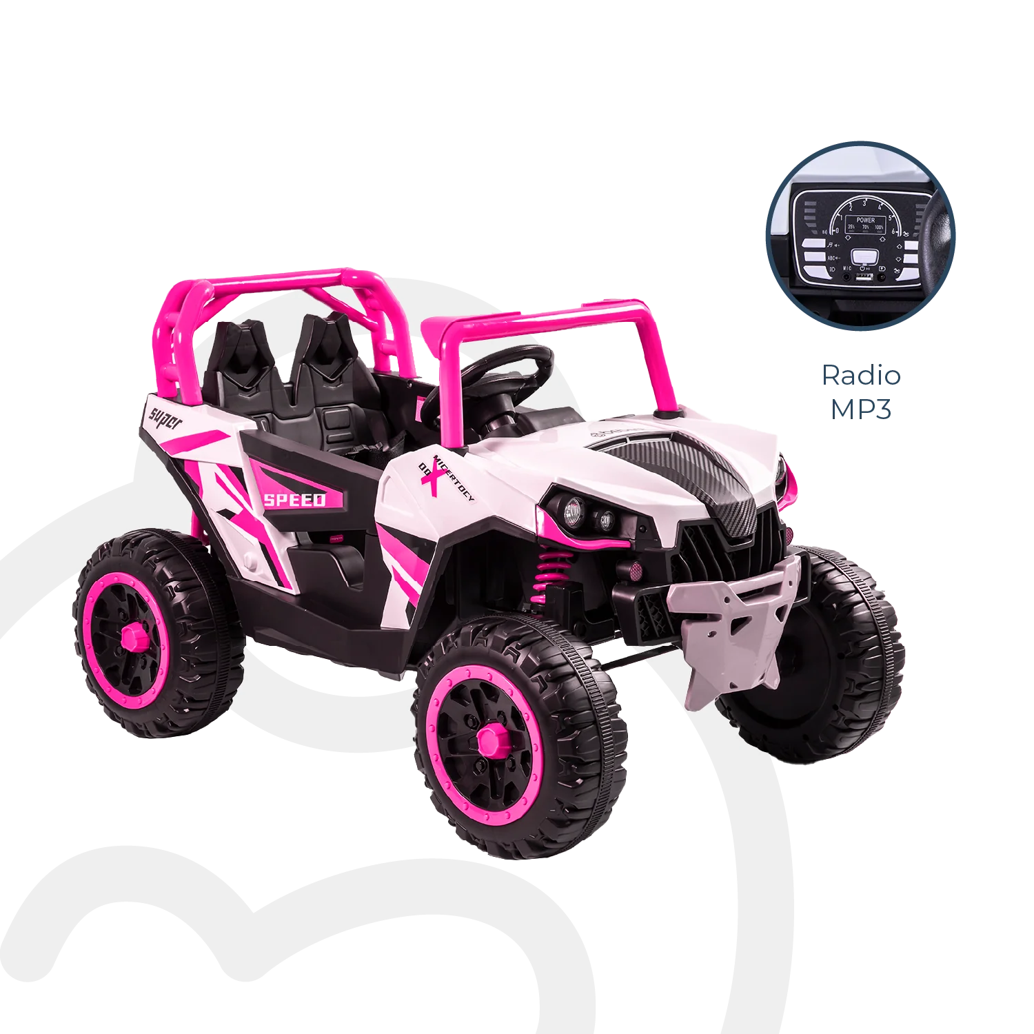 Camioneta Eléctrica Todo Terreno Con Control Remoto Explorer Rosa Bebesit