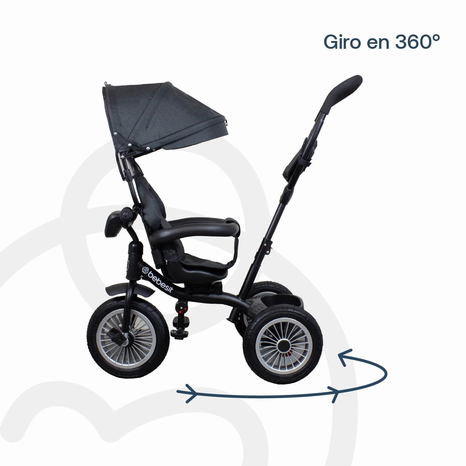 Triciclo Paseo Infantil 360 1326 Lx Negro Bebesit