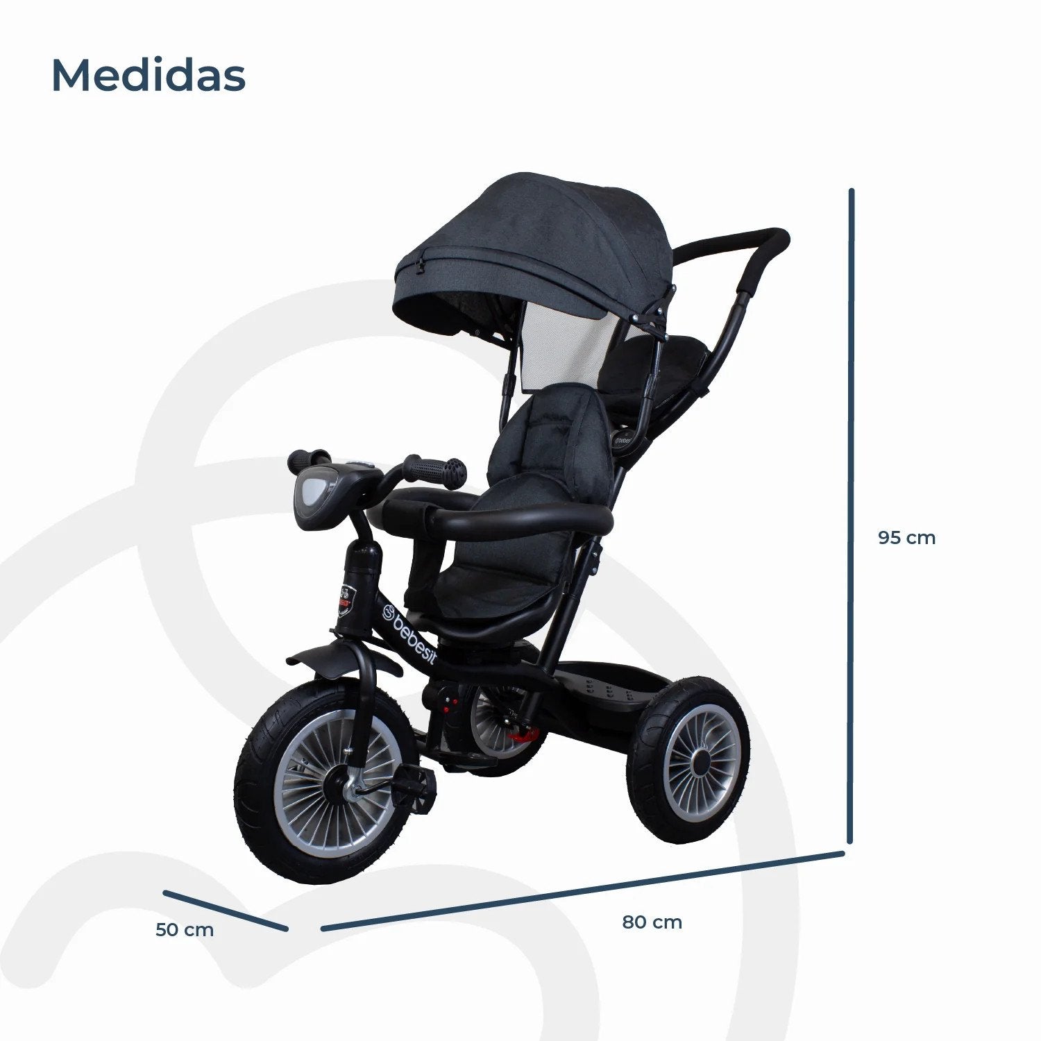 Triciclo Paseo Infantil 360 1326 Lx Rosa Bebesit