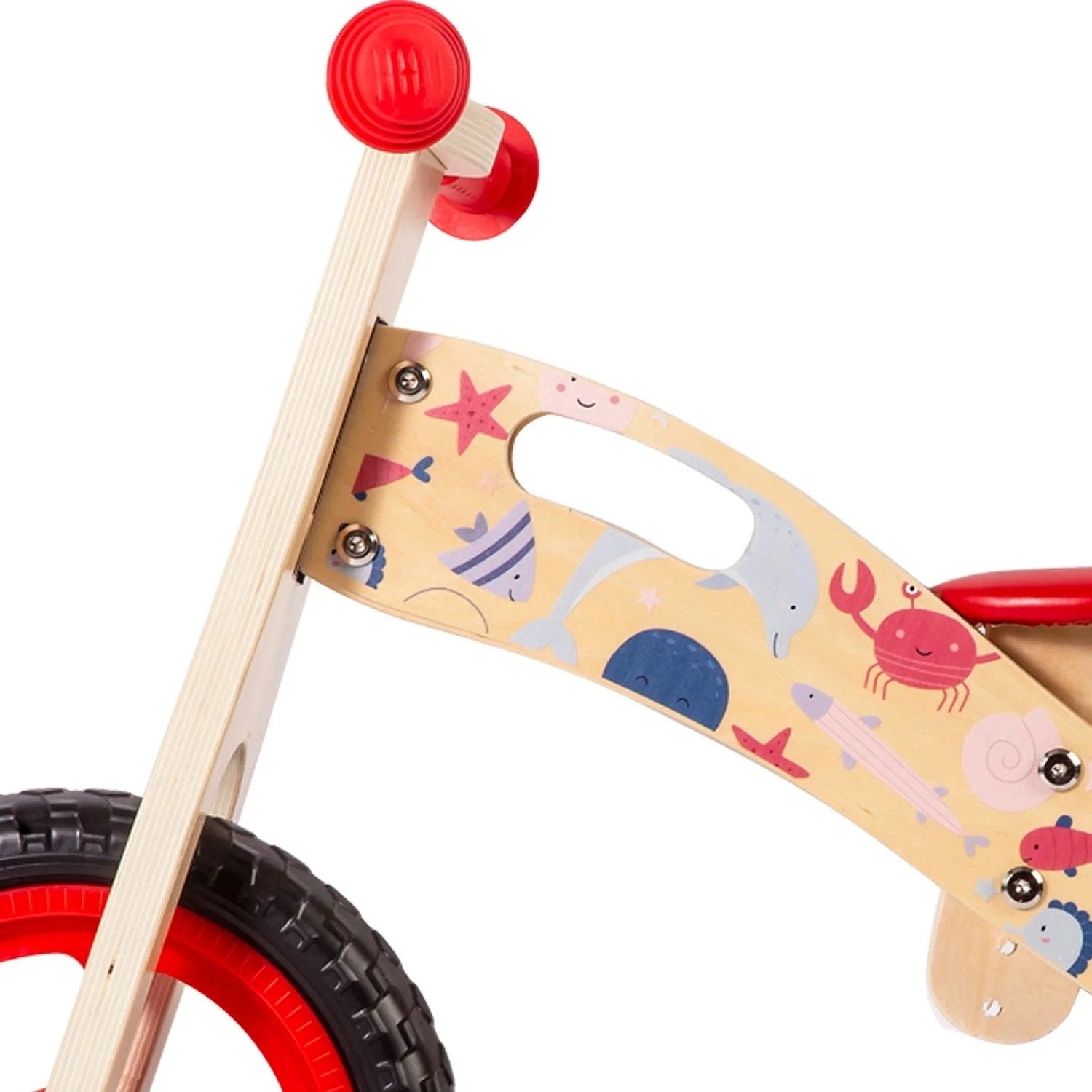 Balance Bike Bicicleta De Equilibrio Madera Océano Rojo