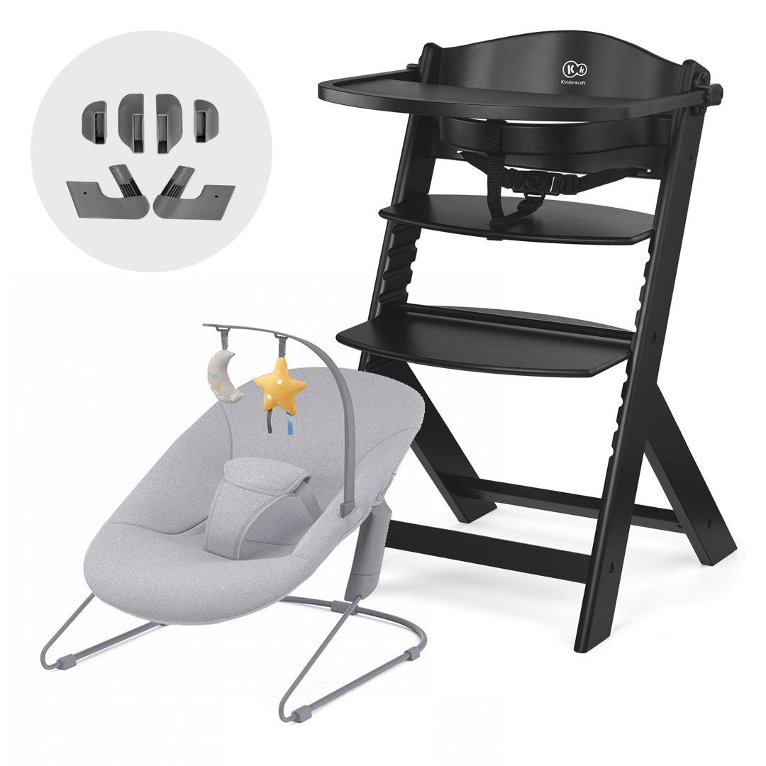 Silla de comer evolutiva 4 en 1 Enock Full Black + Calmee