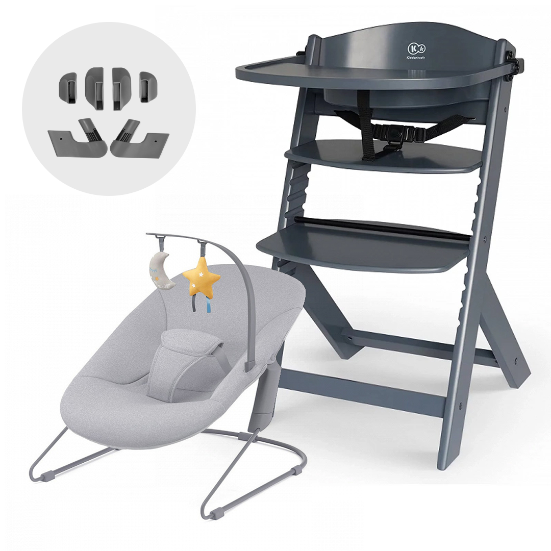Silla de comer evolutiva 4 en 1 Enock Full Grey + Calmee