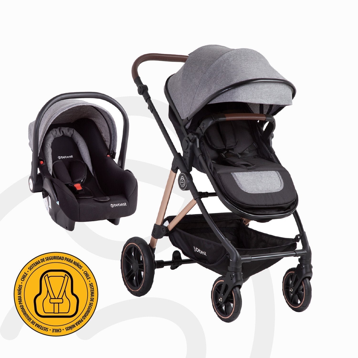 Coche Cuna Travel System Neo Gris