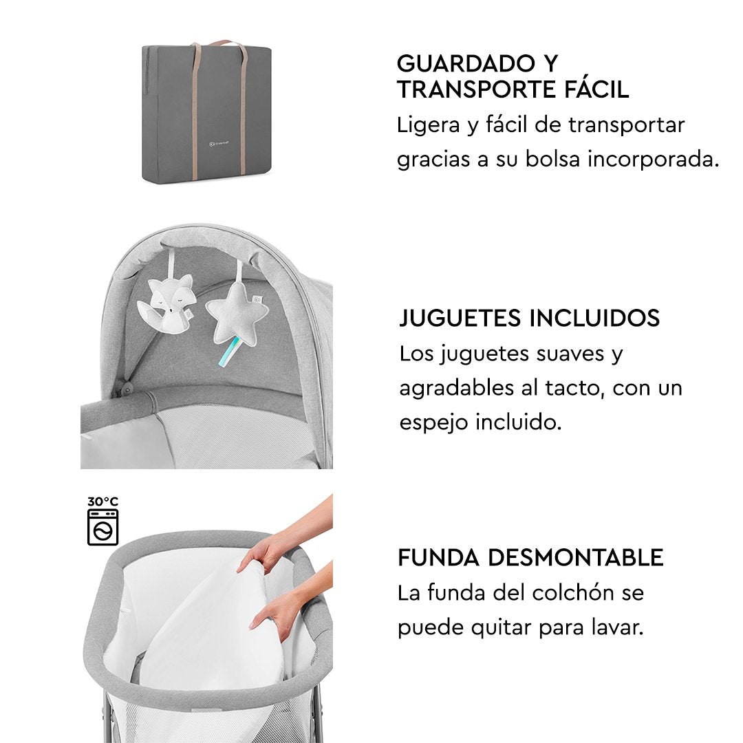 Cuna Moises Lovi 3 en 1  Gris