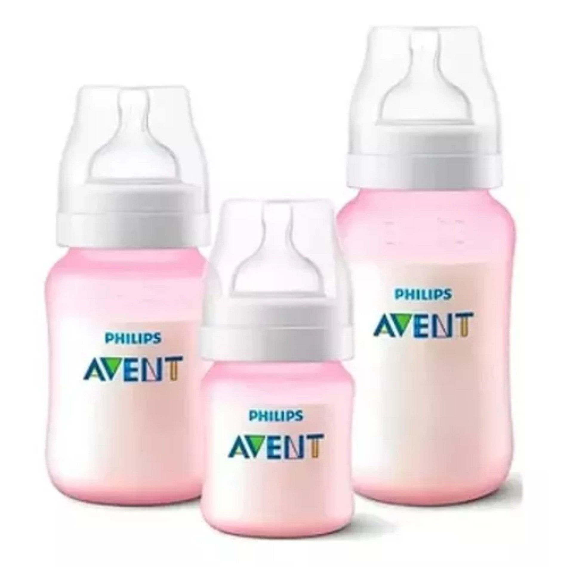 Set 3 Mamaderas Anticolic 125, 260 , 330 Ml Pink