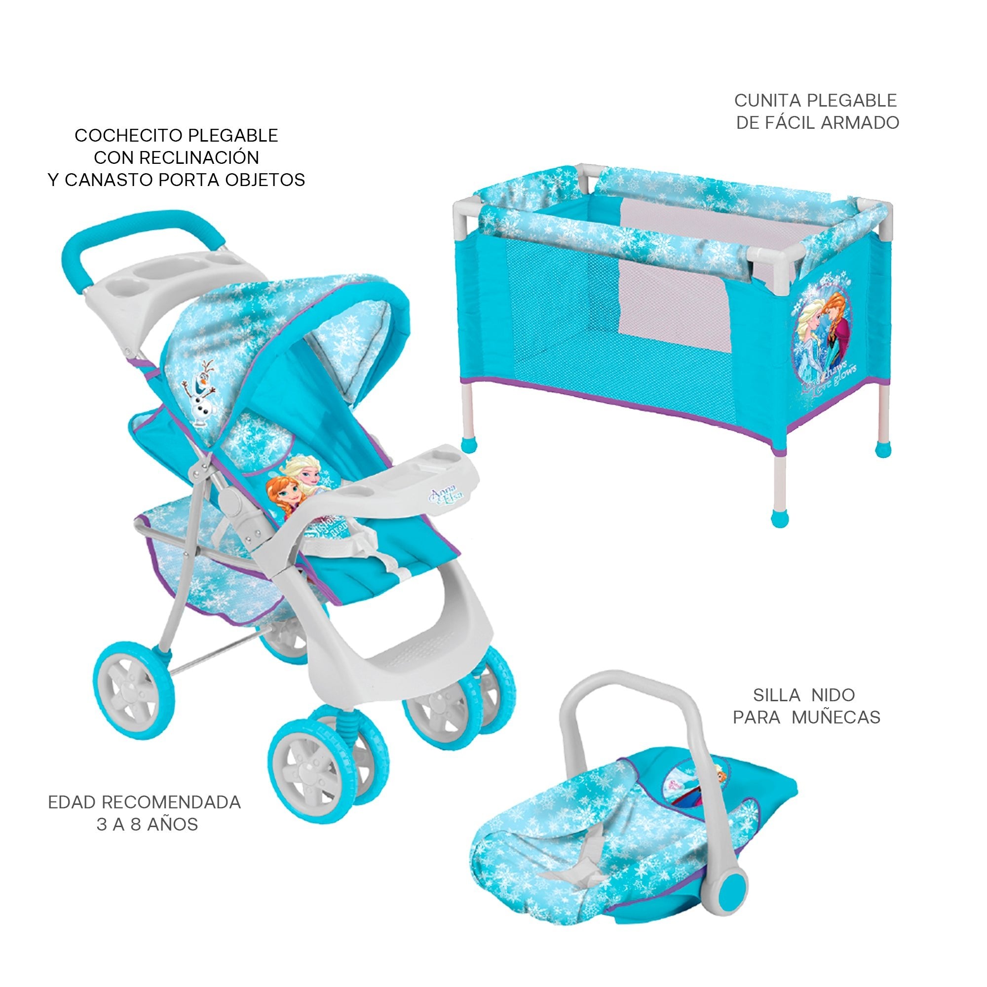 Juguete Muñecas Coche Travel Con Cuna Frozen