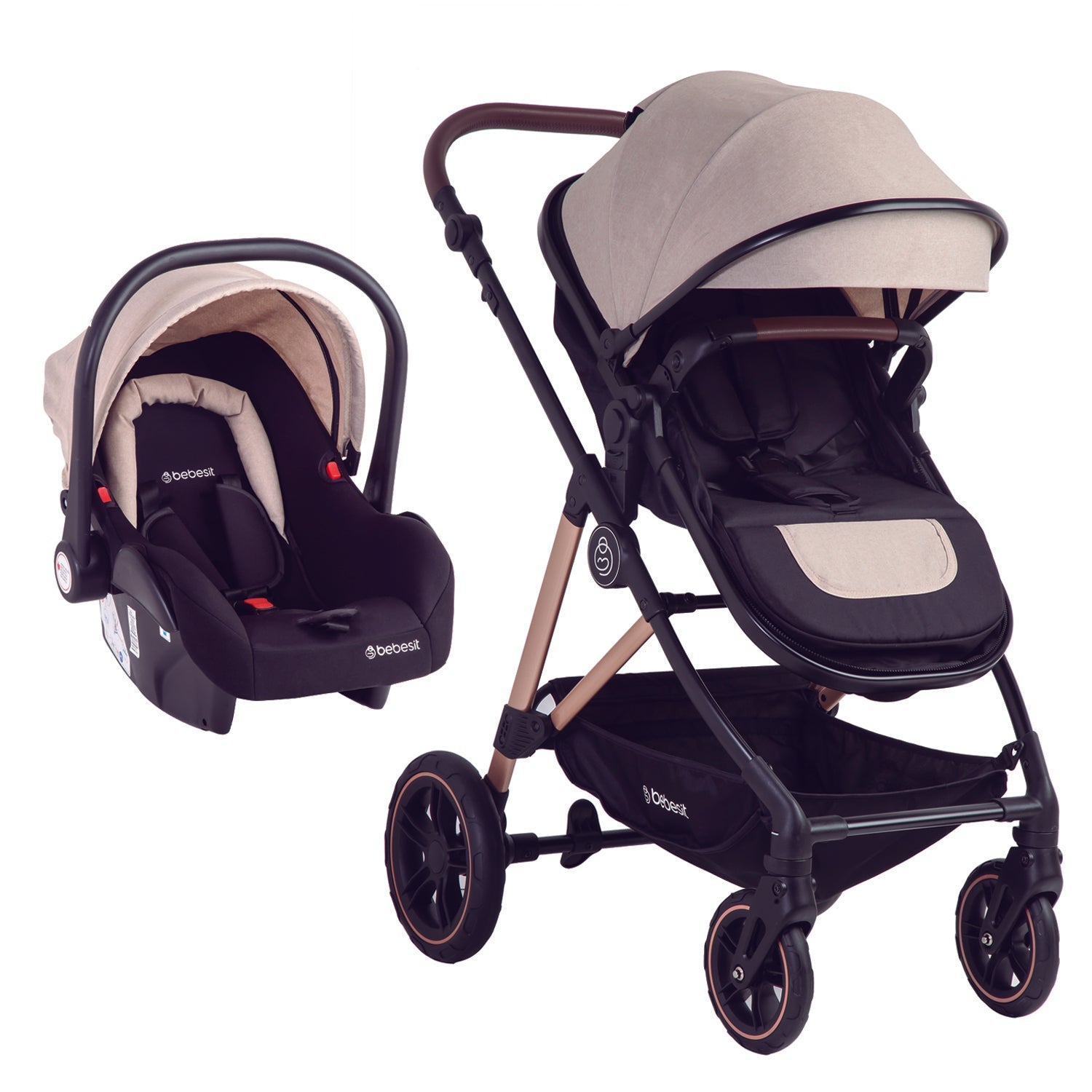 Coche Cuna Travel System Neo Beige