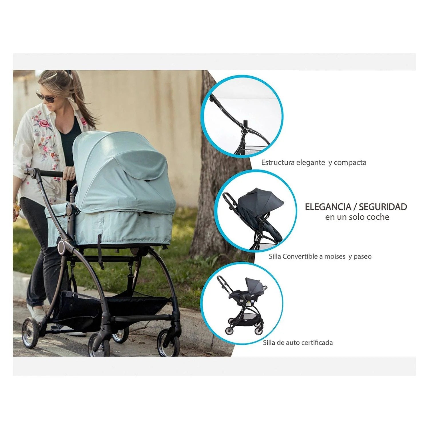 Coche Travel System Loop Azul Bebesit