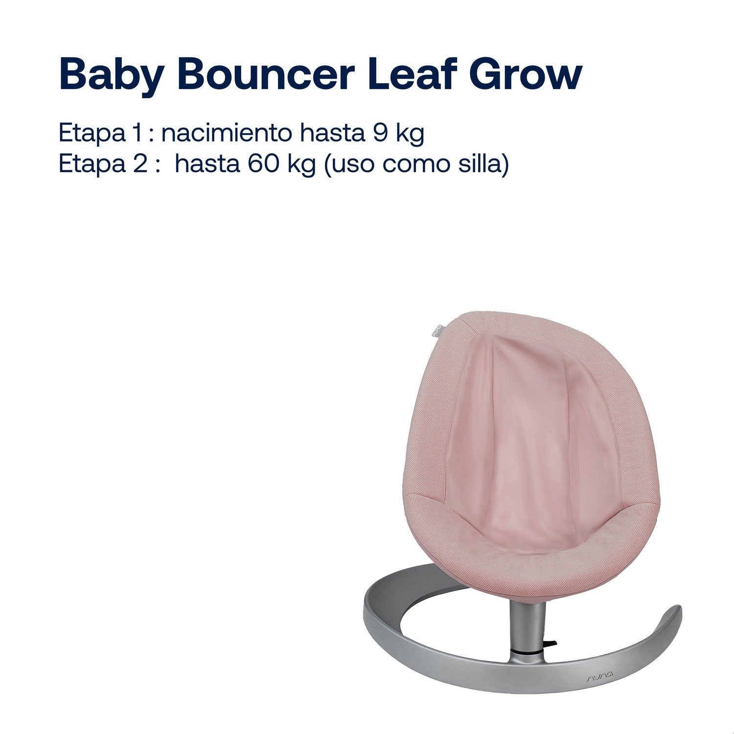 Silla Nido Baby Bouncer Leaf Grow Blush Nuna