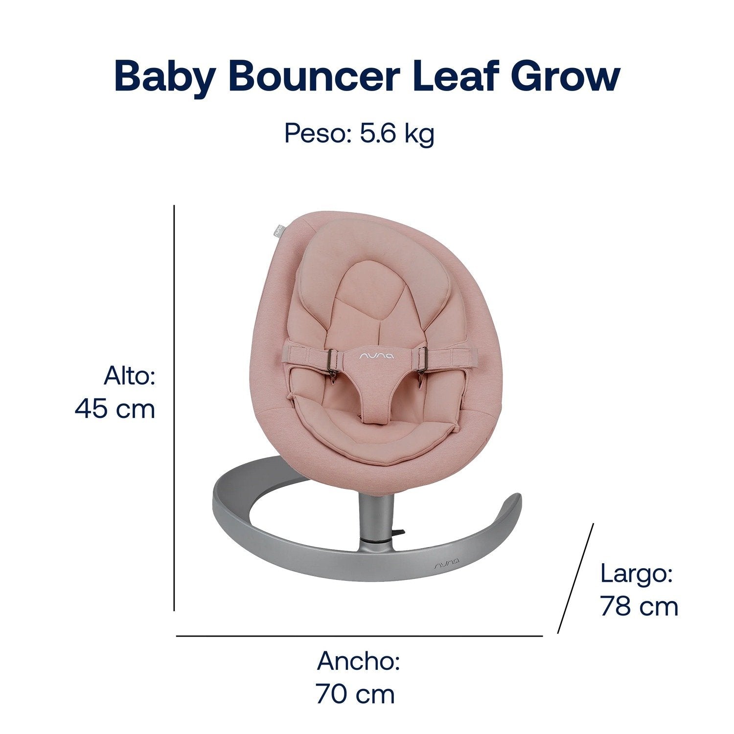 Silla Nido Baby Bouncer Leaf Grow Blush Nuna