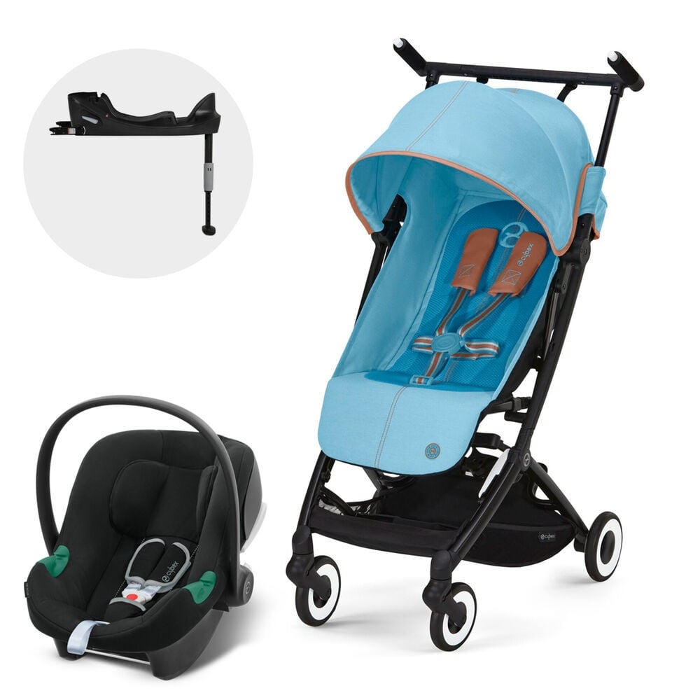 Coche Travel System Libelle Black Beach Blue + Aton B2 + Base