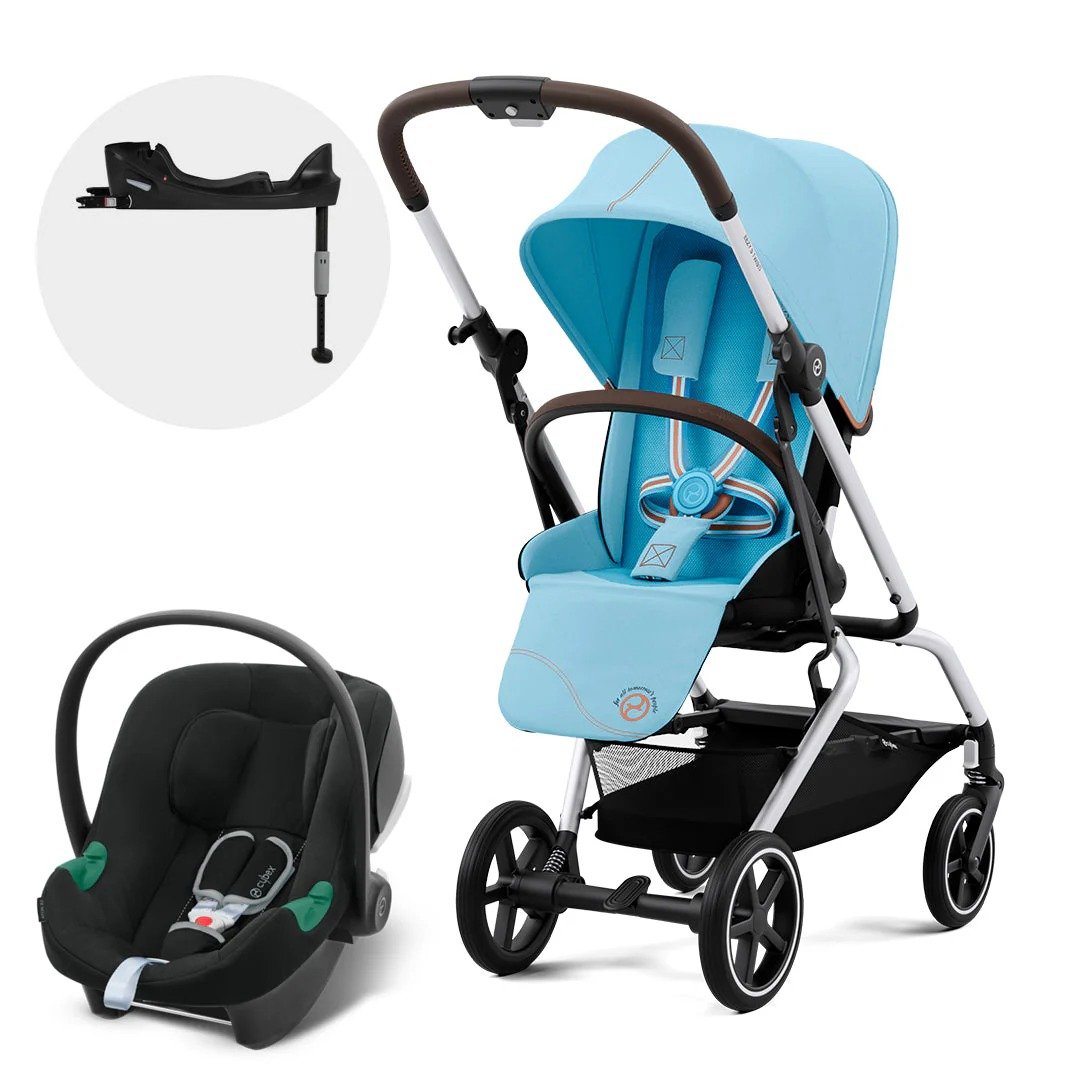 Coche Travel System Eezy S Twist Plus Silver Beach Blue + Aton B2 + Base