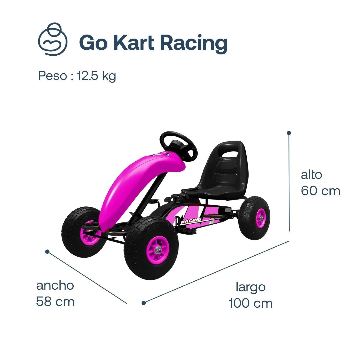 Go Kart A Pedales Rosado Bebesit