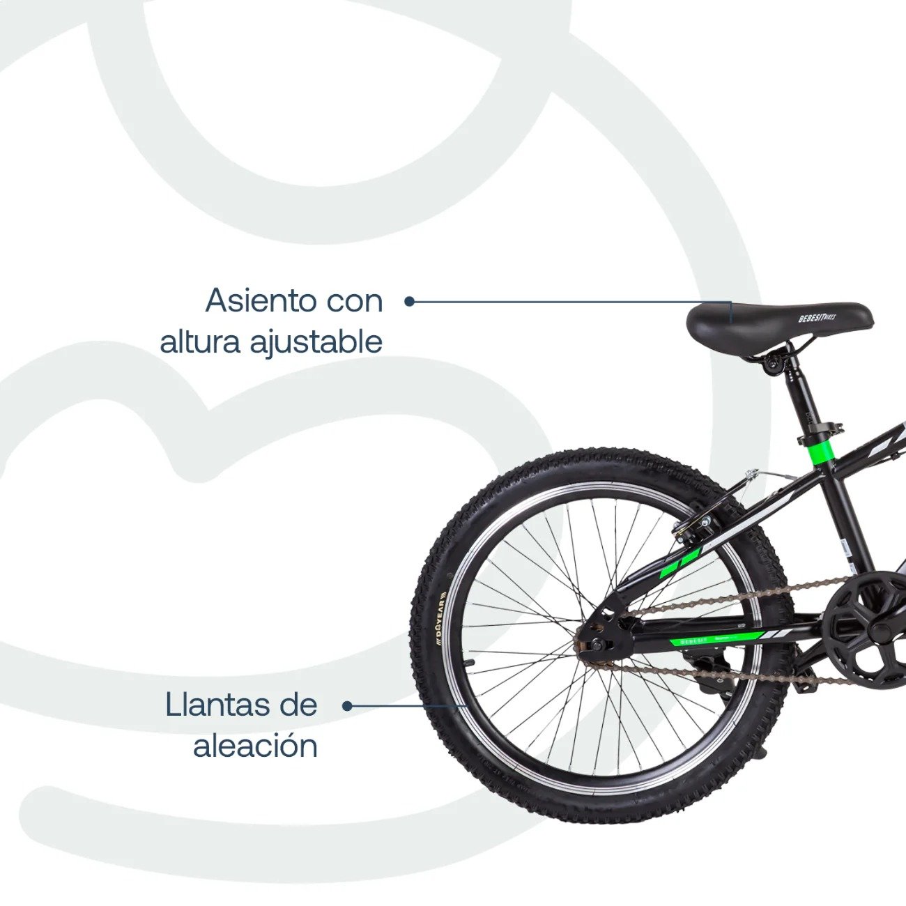 Bicicleta Infantil Kyson Aro 20 Verde Bebesit