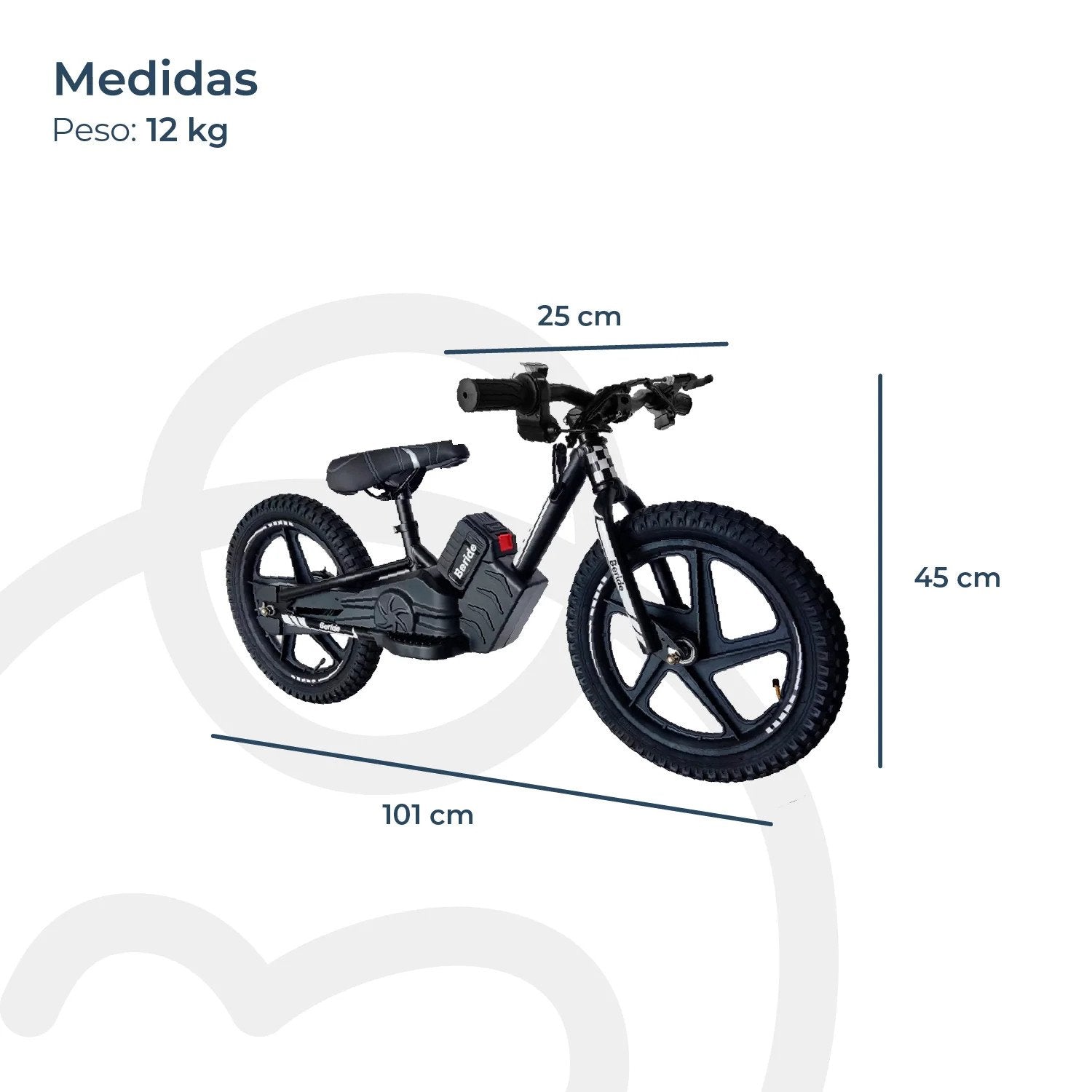 Bicicleta Eléctrica Beride Aro 12 Negra Bebesit