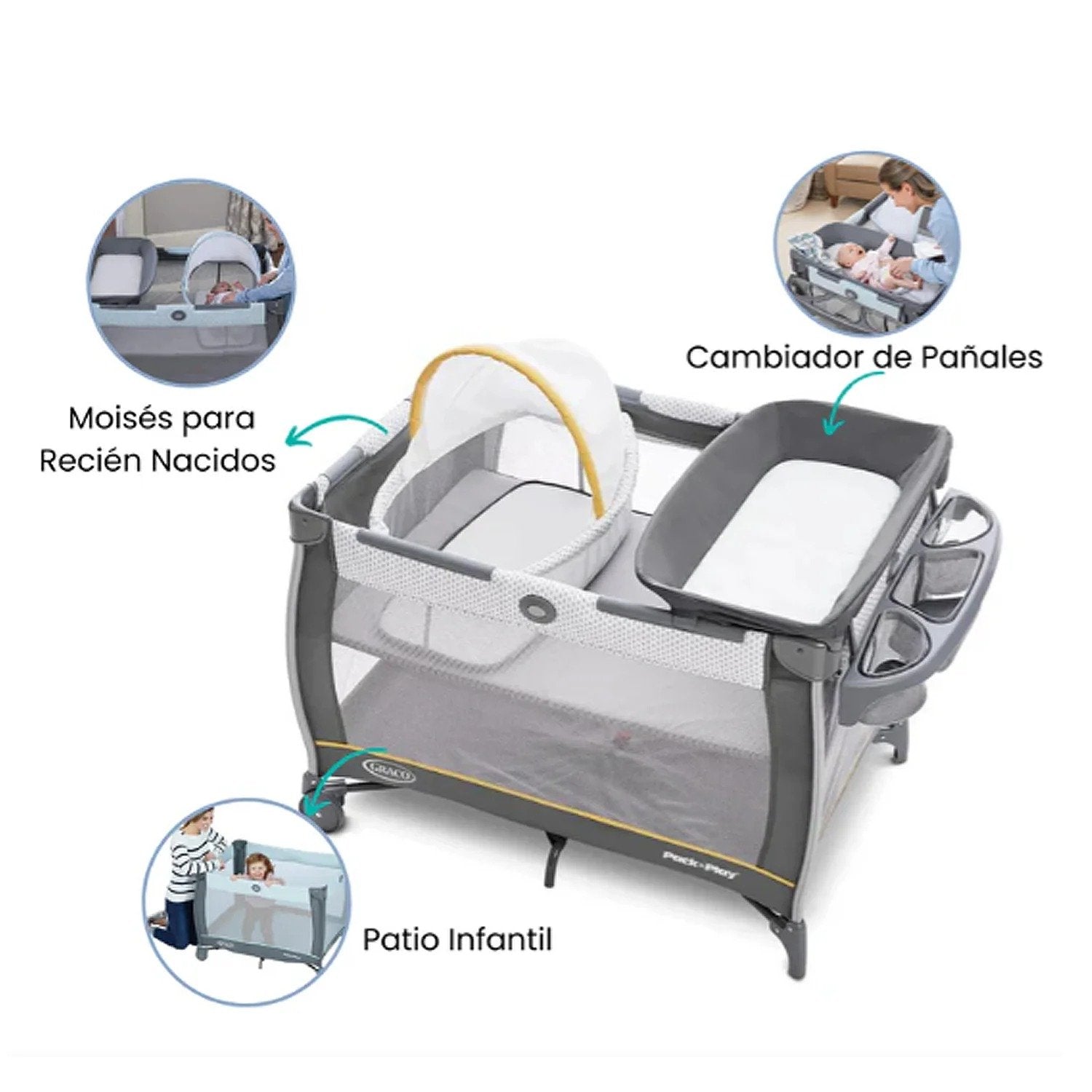 Cuna Pack And Play Care Suite Bassinet Playard Wells Graco