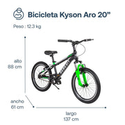 Bicicleta Infantil Kyson Aro 20 Verde Bebesit