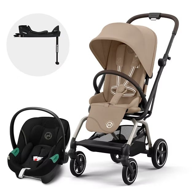 Coche Travel System Eezy Twist Plus Almond Beige + Aton S2 + Base