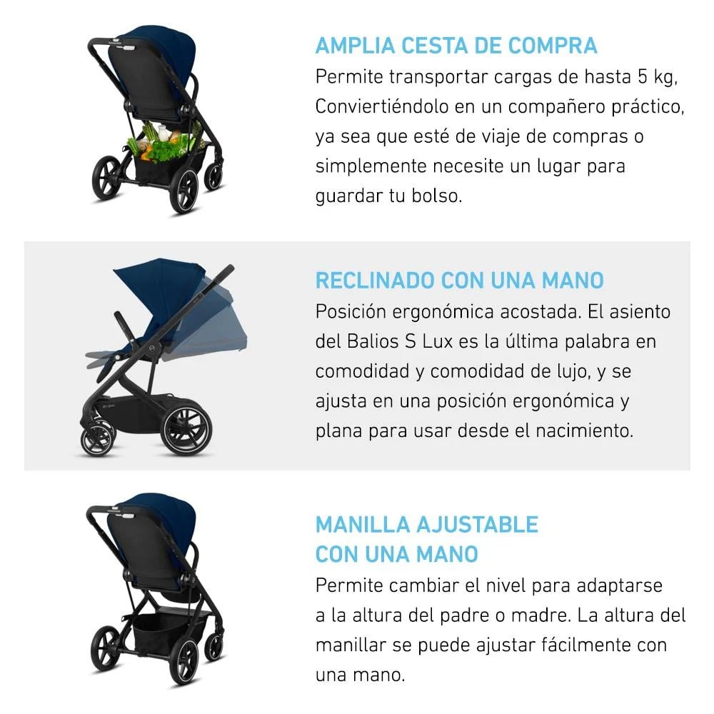 Coche Travel System Balios S Lux 3.0 Sky Blue + Aton B2 + Base