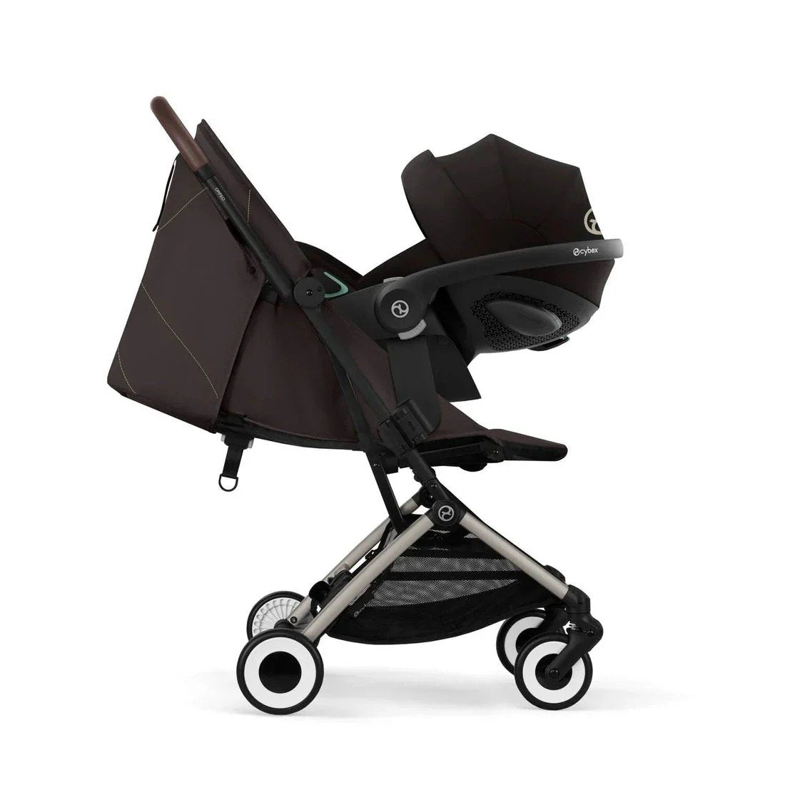Coche Travel System Orfeo Chocolate Brown + Aton S2 + Base