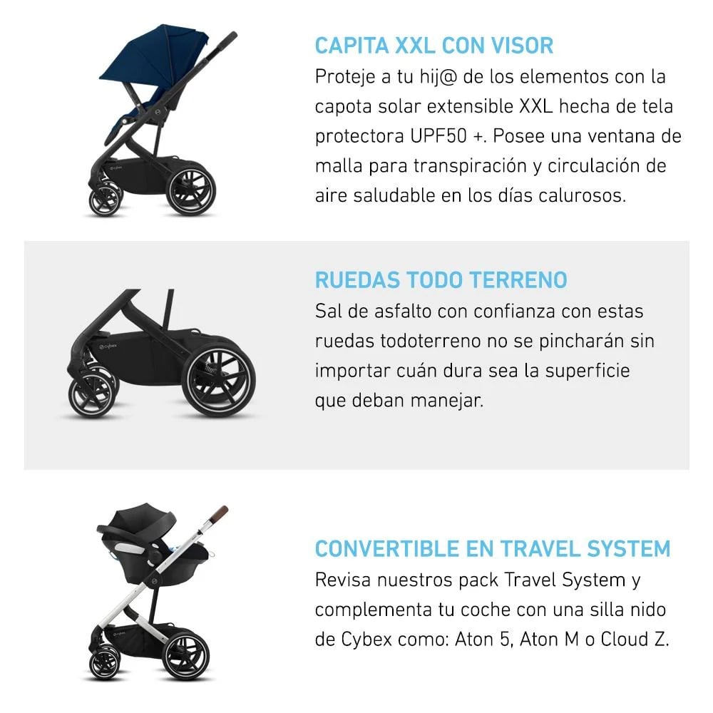 Travel System Balios S Lux 3.0 Sky Blue + Aton S2 + Base