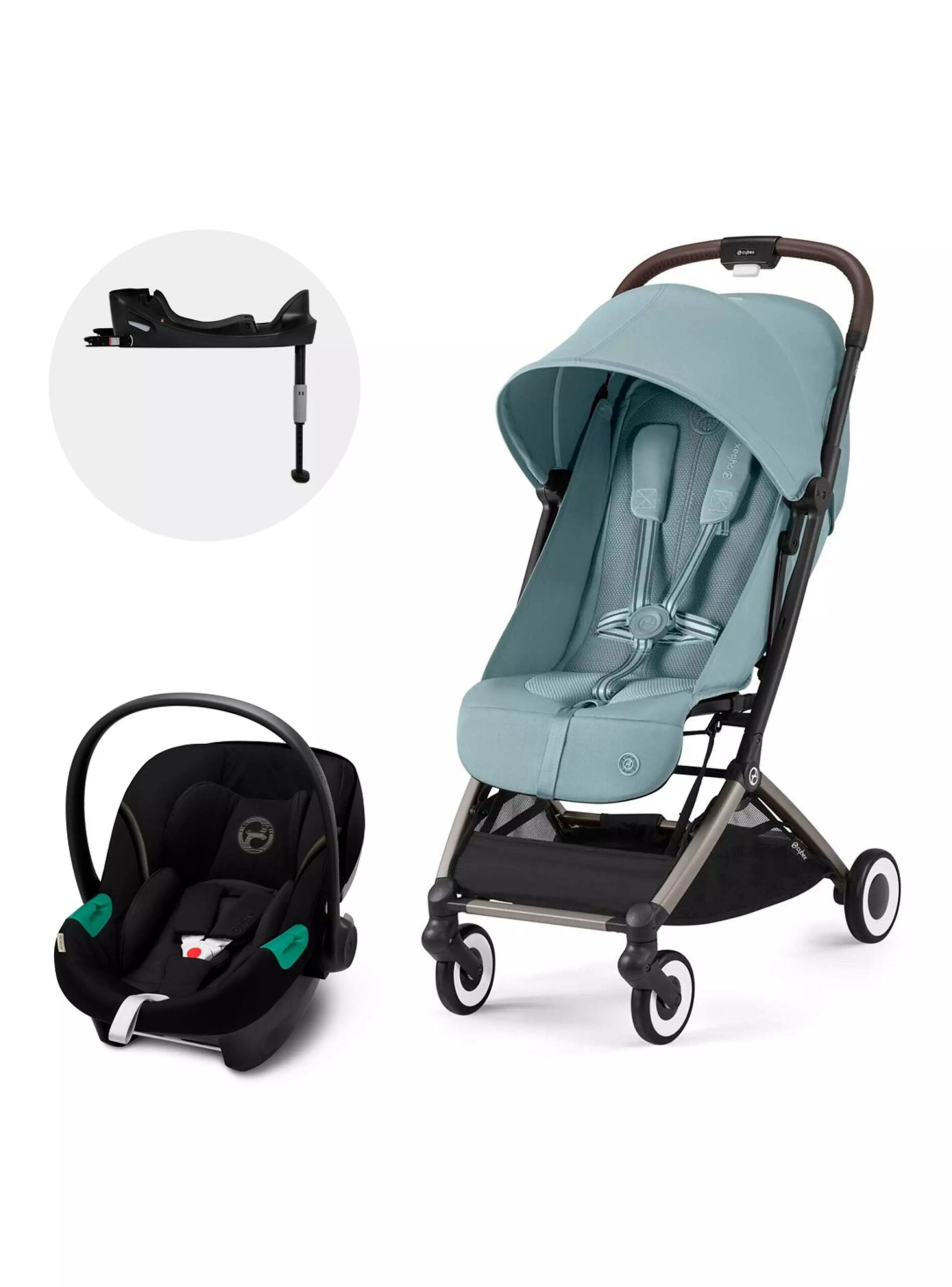 Coche Travel System Orfeo Stormy Blue + Aton S2 + Base
