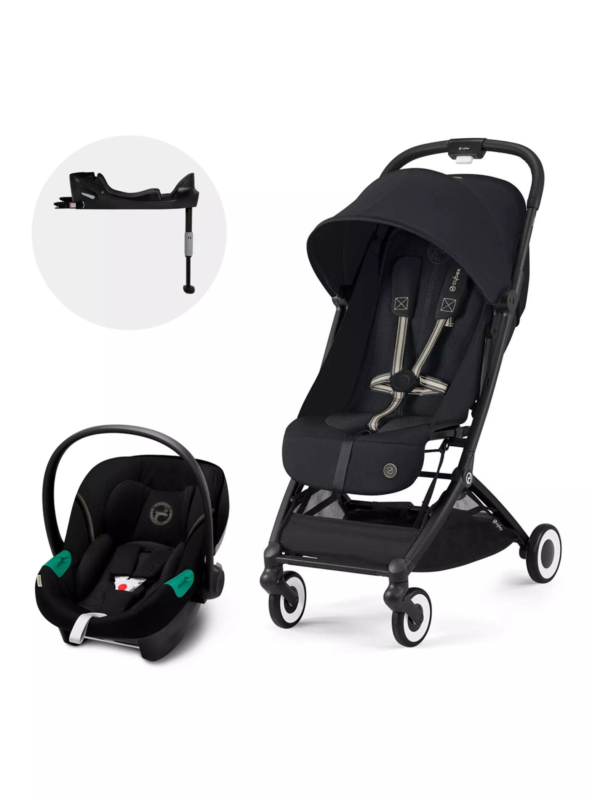 Coche Travel System Orfeo Magic Black + Aton S2 + Base