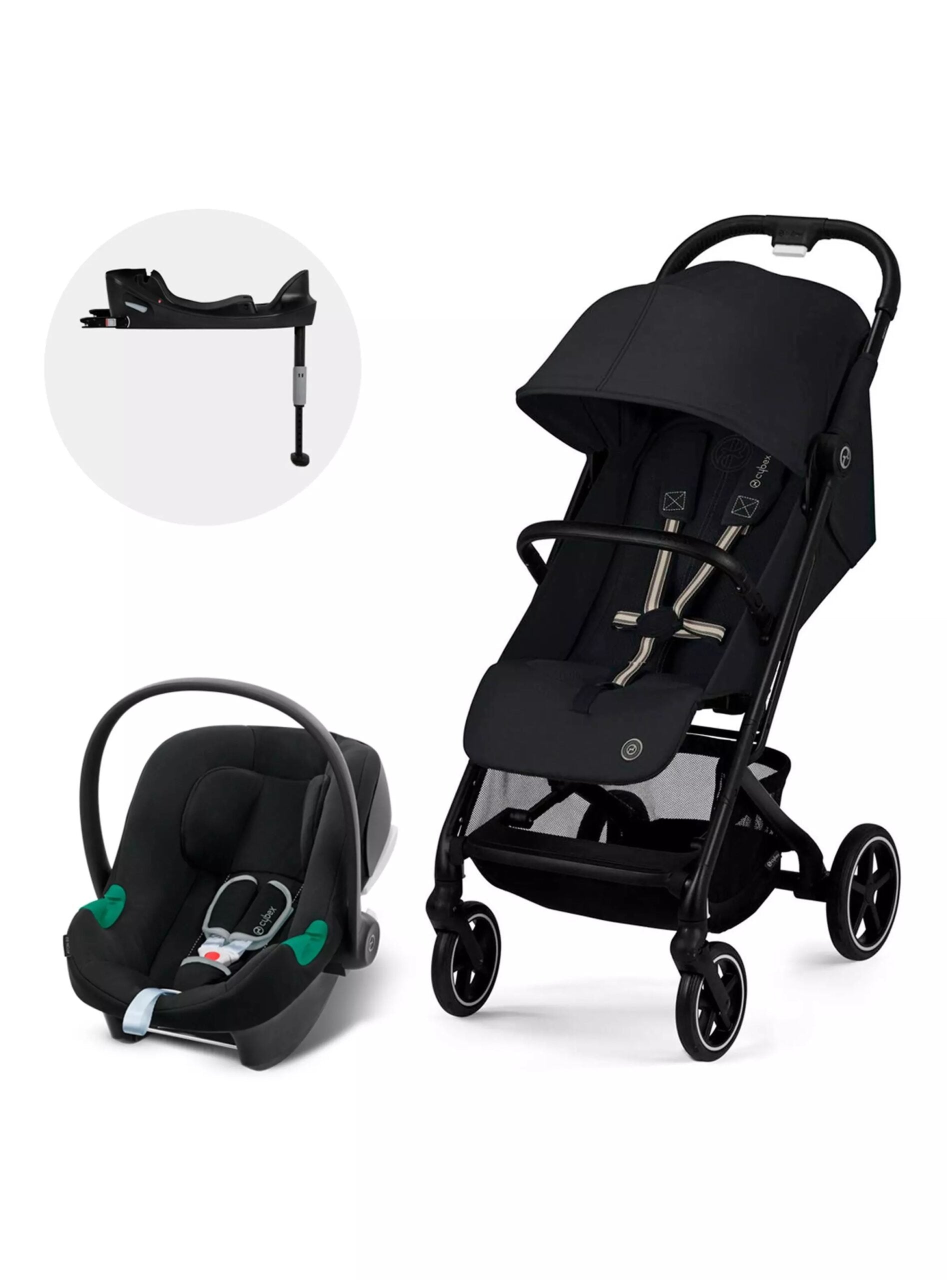 Coche Travel System Beezy Magic Black + Aton B2 + Base