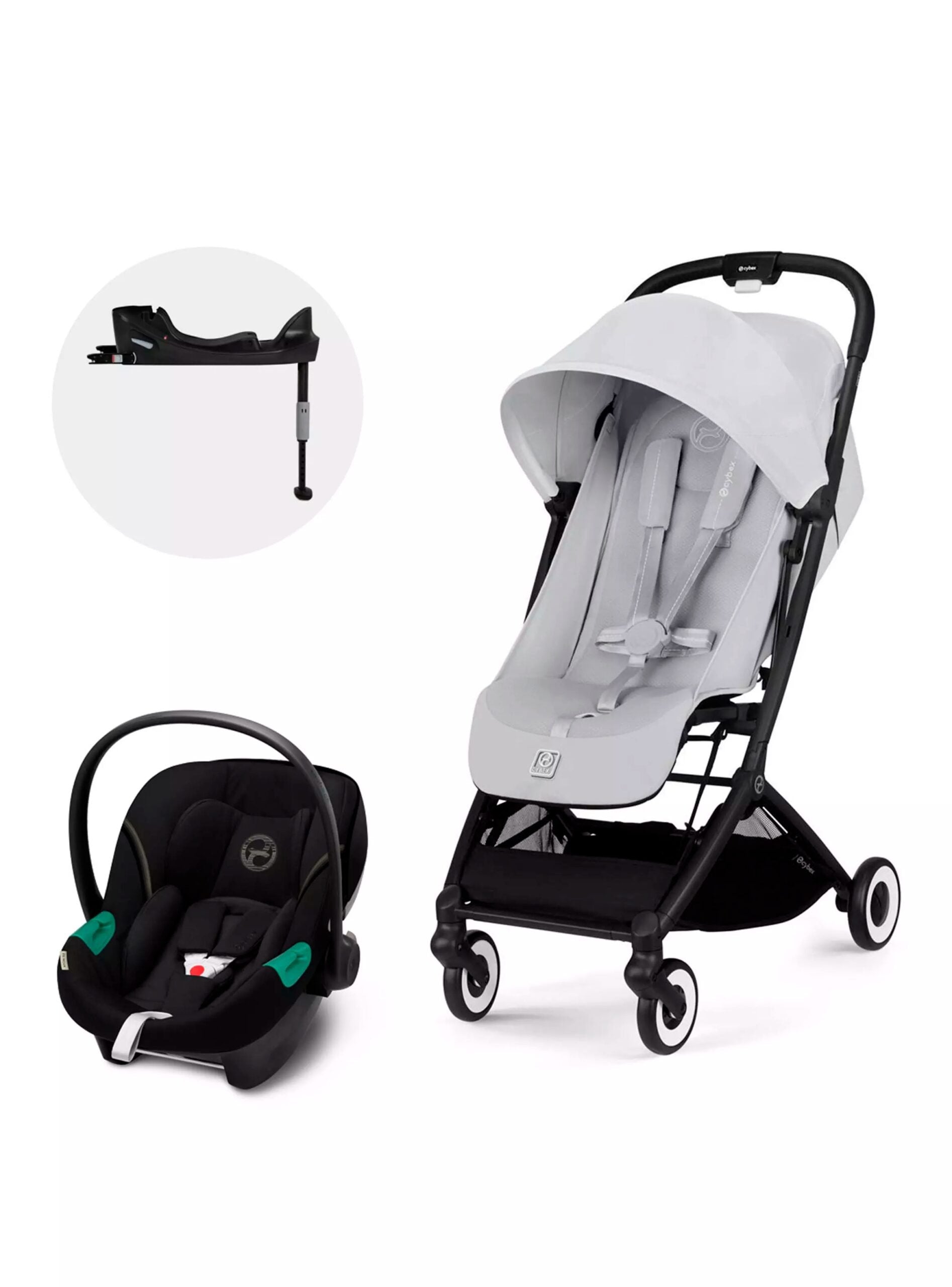 Coche Travel System Orfeo Black Fog Grey + Aton S2 + Base