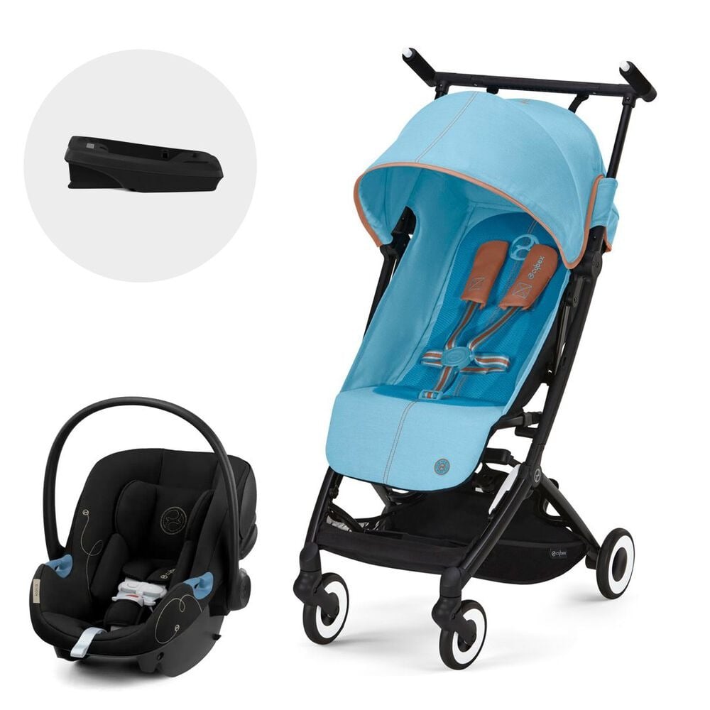Coche Travel System Libelle Black Beach Blue + Aton G + Base G