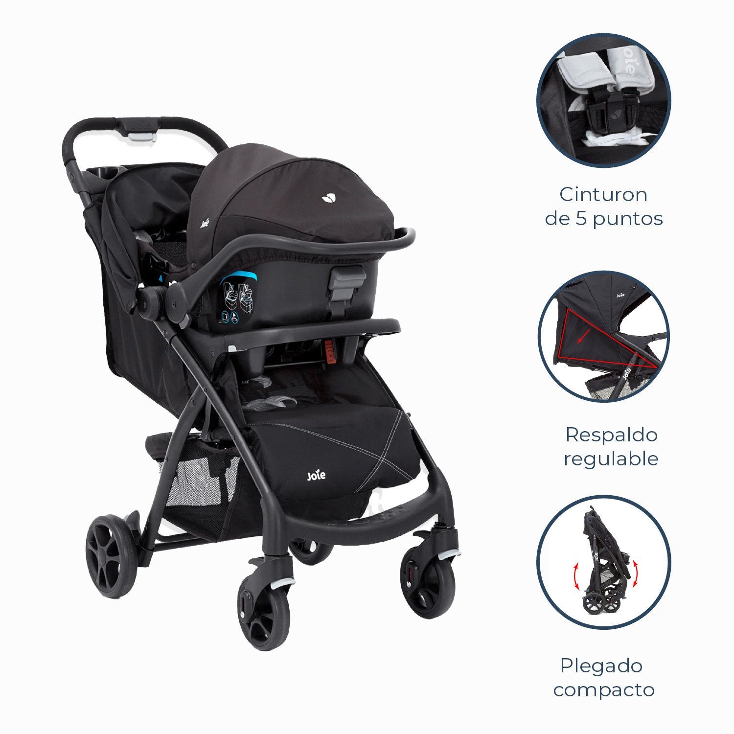 Coche Travel System Muzle Lx Universal Black