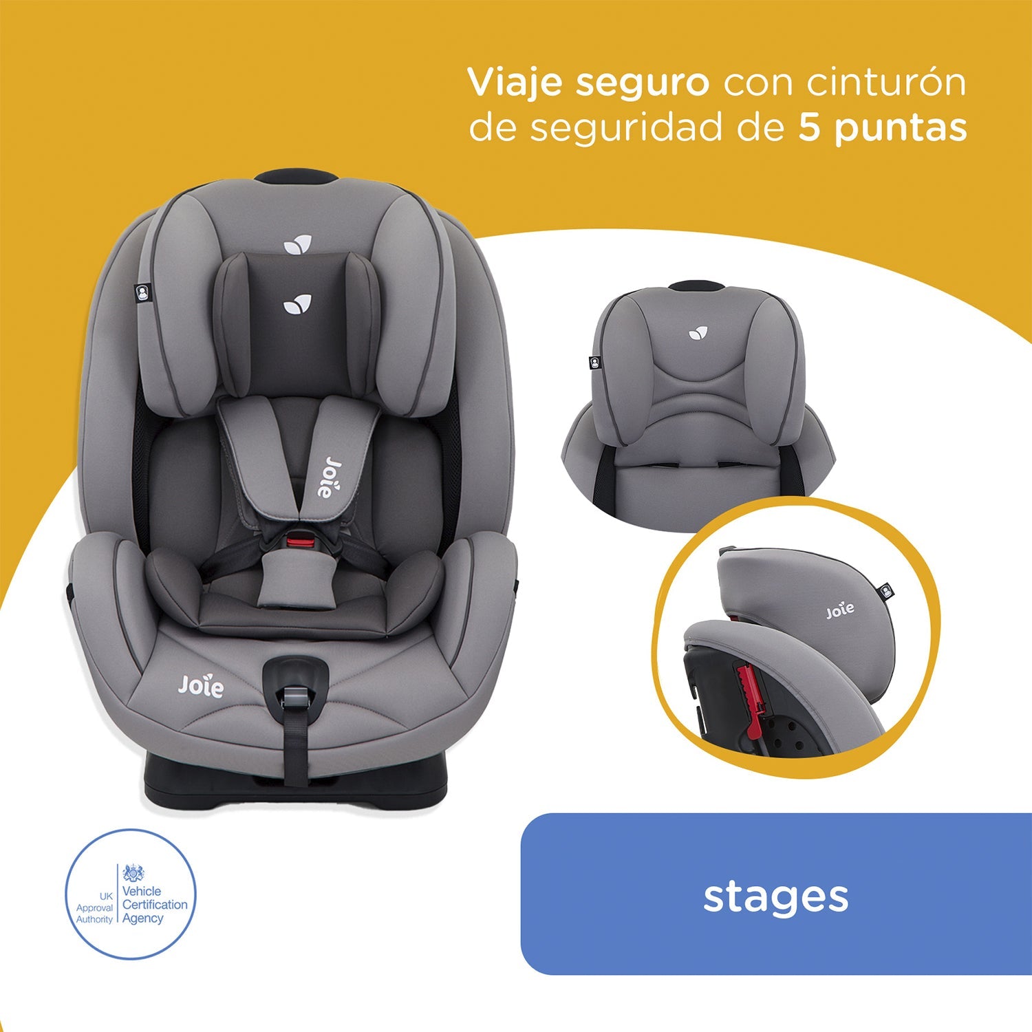 Silla De Auto Convertible Stages Gray Joie