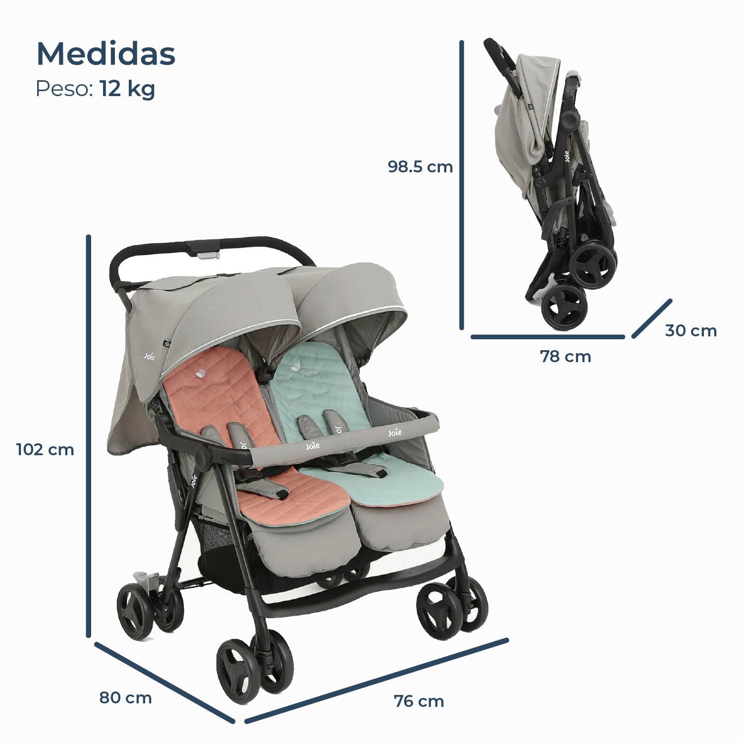 Coche Paseo Doble Aire Twin Nectar & Mineral Joie