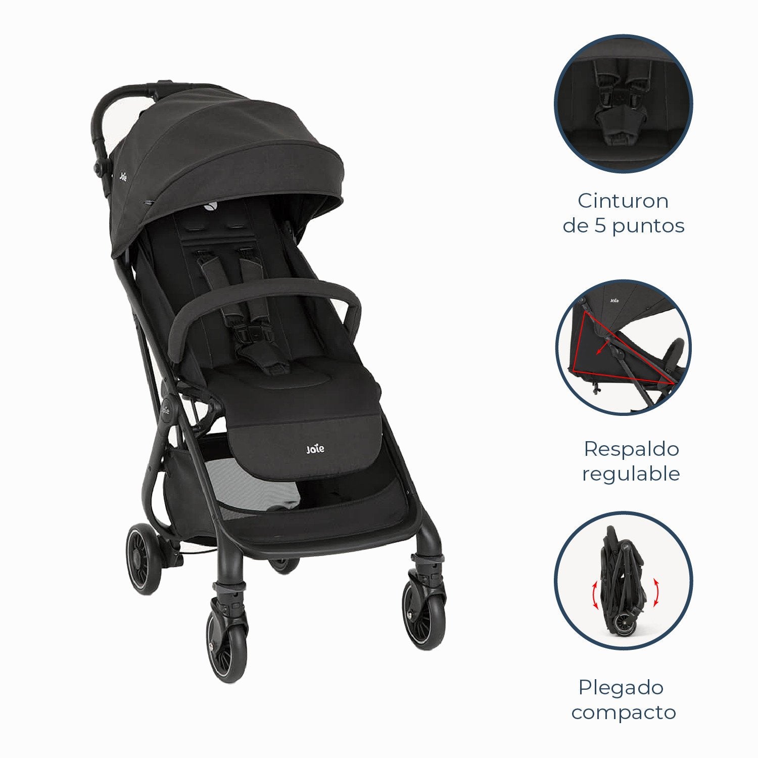 Coche Paseo Compacto 3 En 1 Tourist Shale Joie