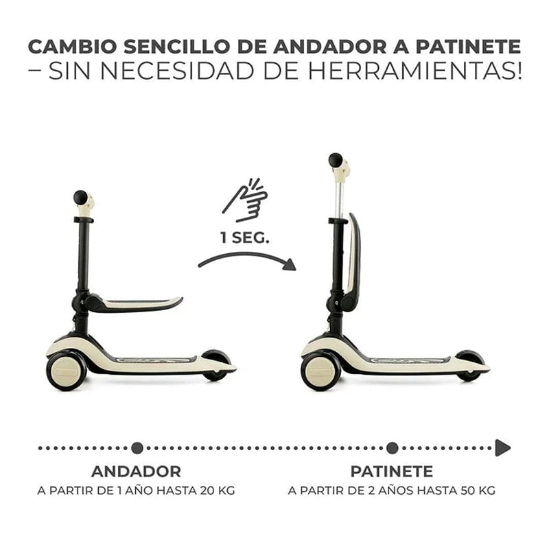 Triciclo Monopatin 2 en 1 Halley Stone White