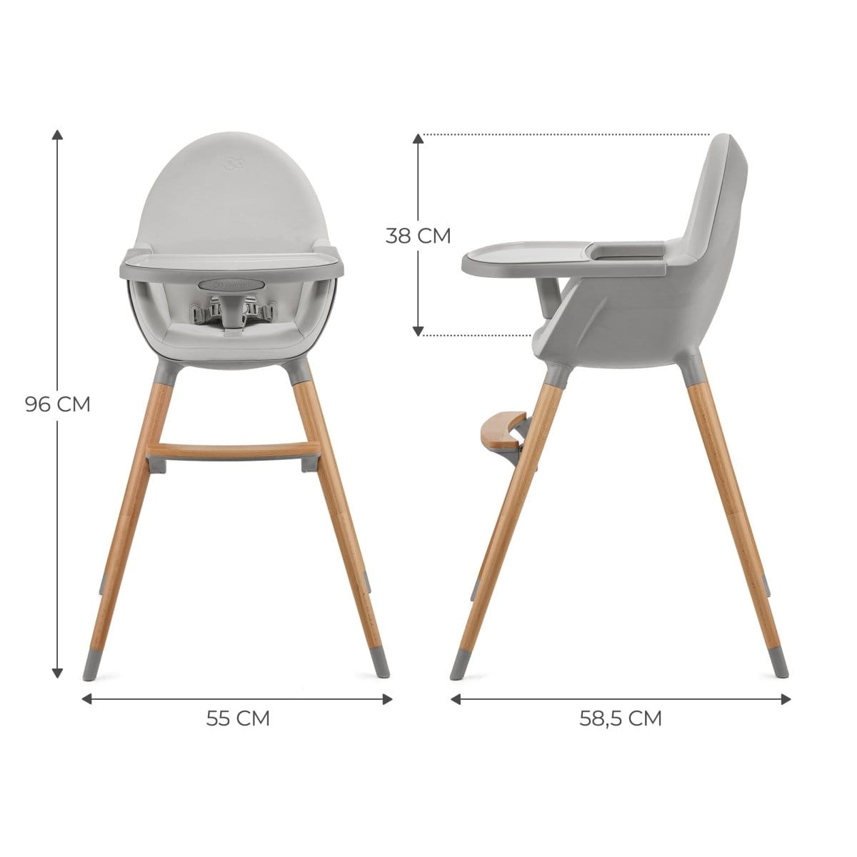 Silla de Comer  Fini 2 KinderKraft Gris
