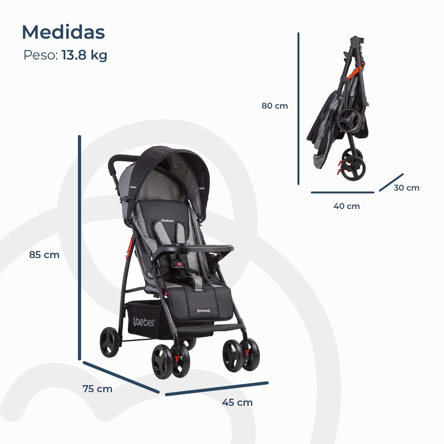 Coche Travel System Summer Gris