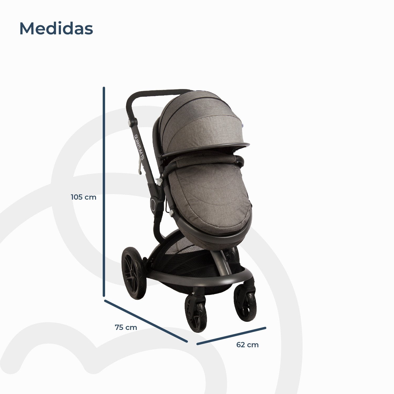 Coche Cuna Travel System Quantum Gris