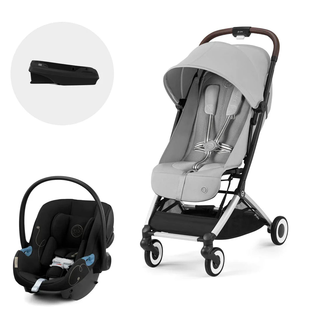 Coche Travel System Orfeo Black Fog Grey + Aton G + Base G