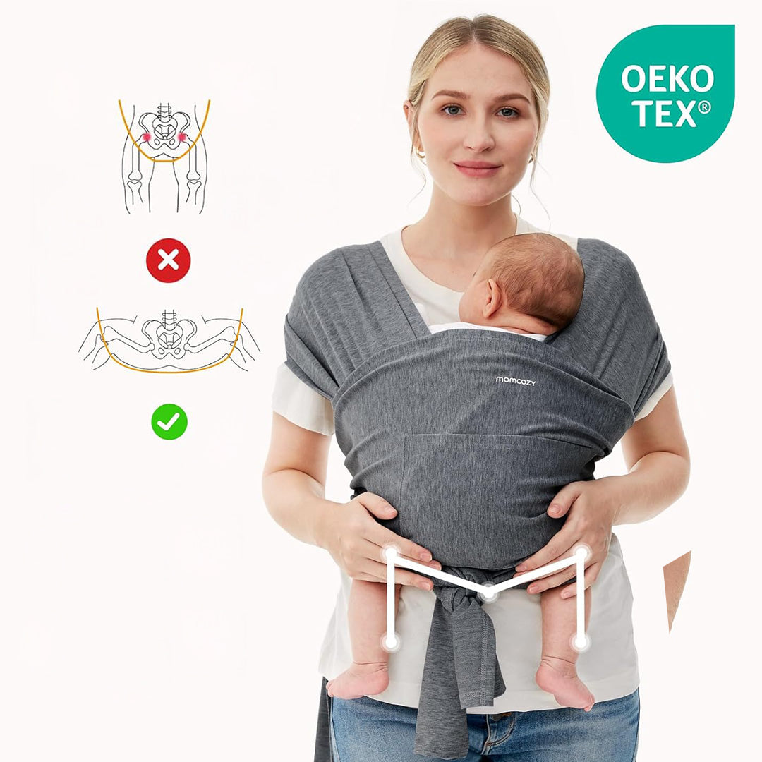 Portabebé Fular Gris Oscuro