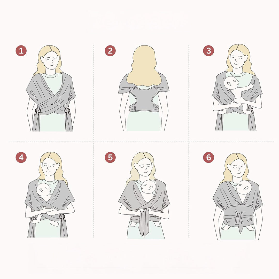 Portabebé Fular Gris Oscuro