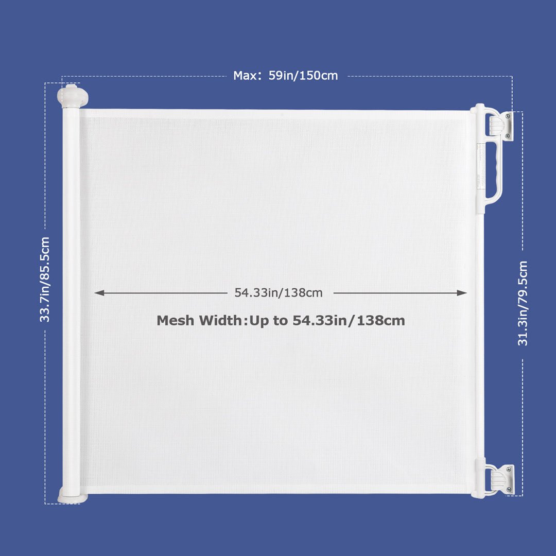 Puerta retráctil de seguridad para bebés Gris