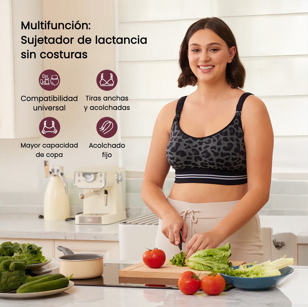 Sostén de Lactancia 4 en 1 Leopardo Black T/L