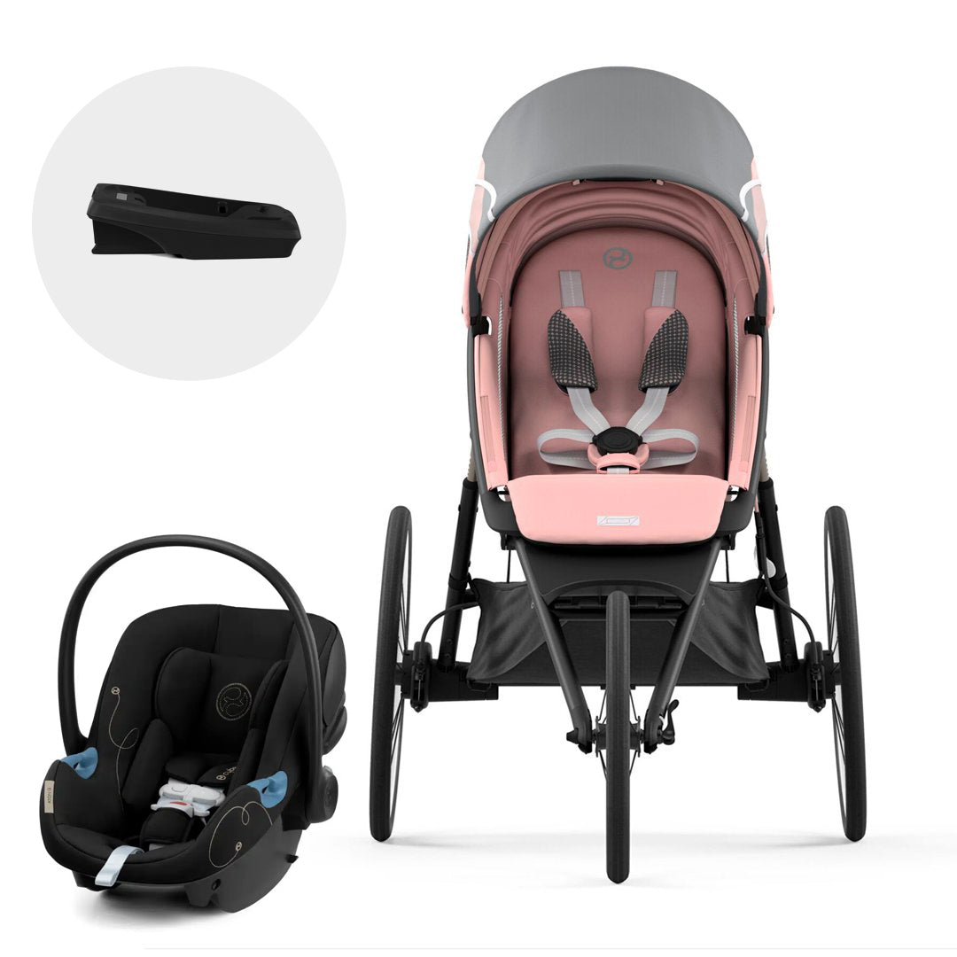 Coche Travel System AVI Sport Silver Pink + Aton G + Base G