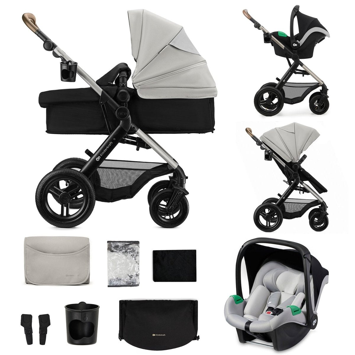 Coche Travel System Moov 2 XL 3 en 1 Black + Silla Mink